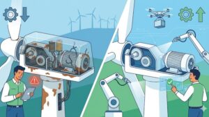 Ремонт турбины после длительного хранения, современная иллюстрация, обслуживание техники Тарханкут Сервис.